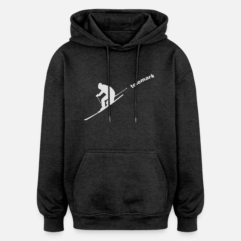 Telemark - Sweat à capuche oversize unisexe - charbon