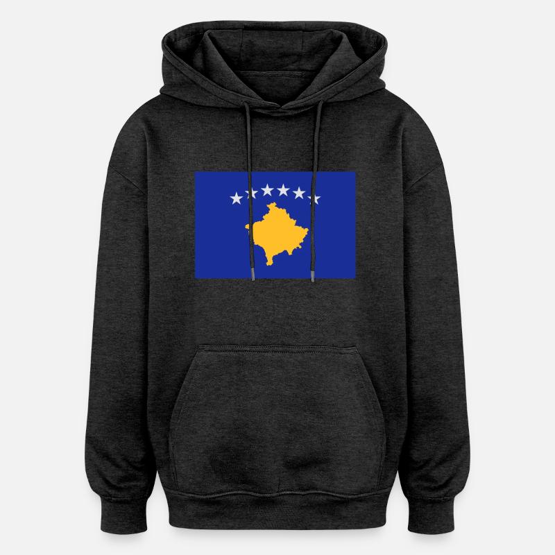 Kosovo - Sweat à capuche oversize unisexe - charbon