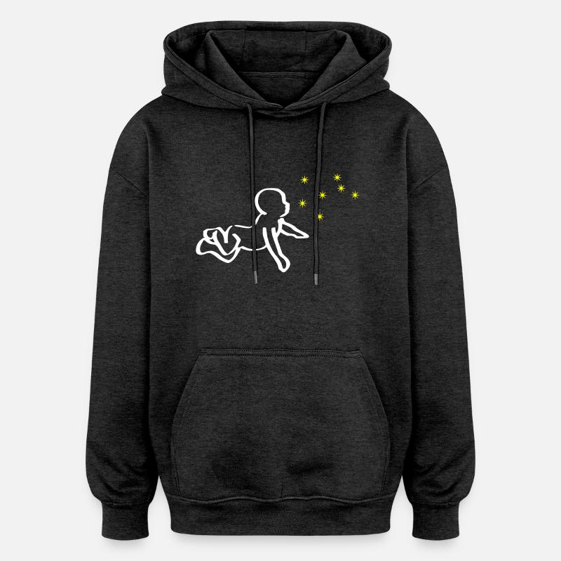 ReNaissance bébé blanc Phoenix jaune - Sweat à capuche oversize unisexe - charbon