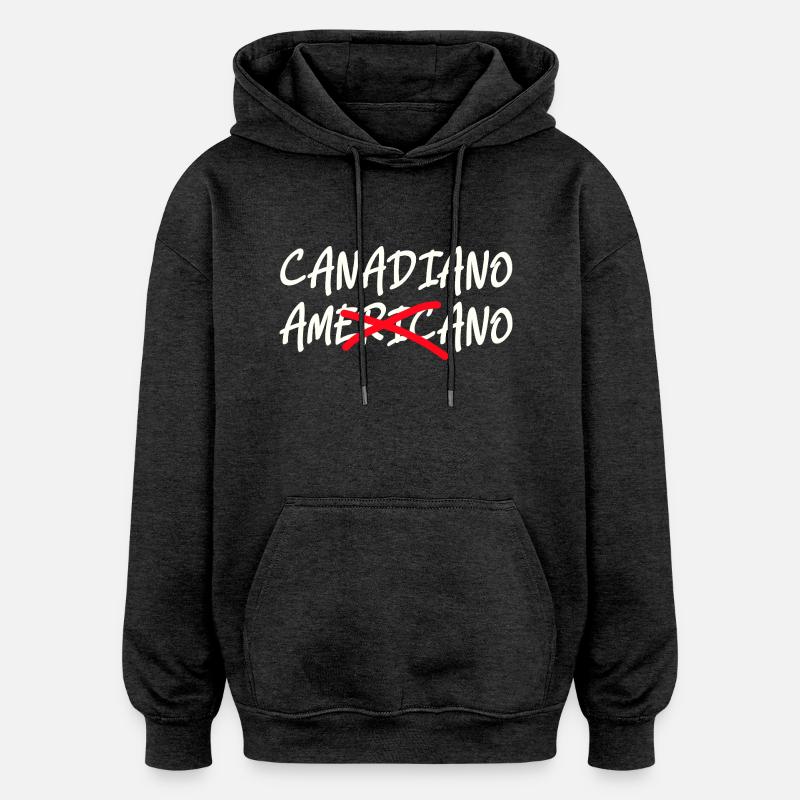 Canadiano - Sweat à capuche oversize unisexe - charbon