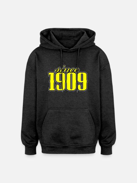 since 1909 (yellow) - Oversized Unisex Hoodie - charcoal grey