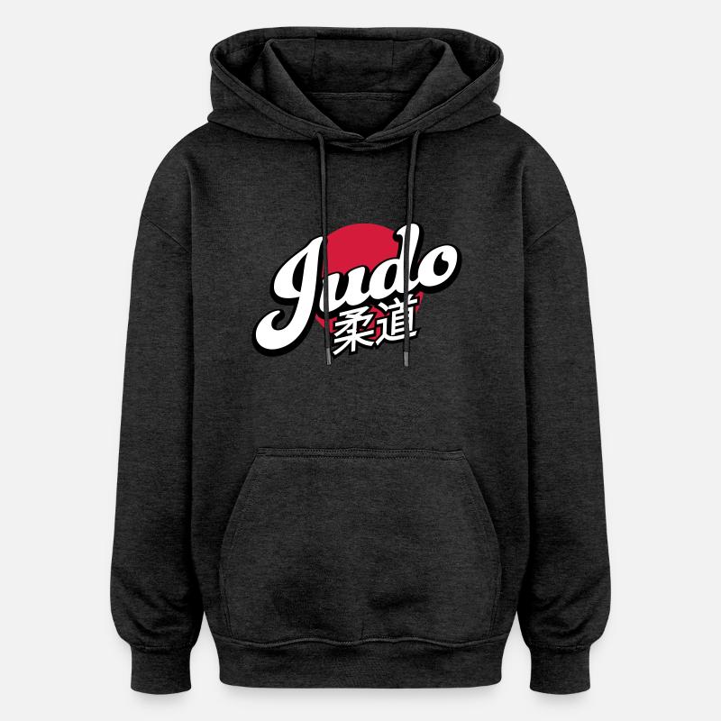 judo - Sweat à capuche oversize unisexe - charbon