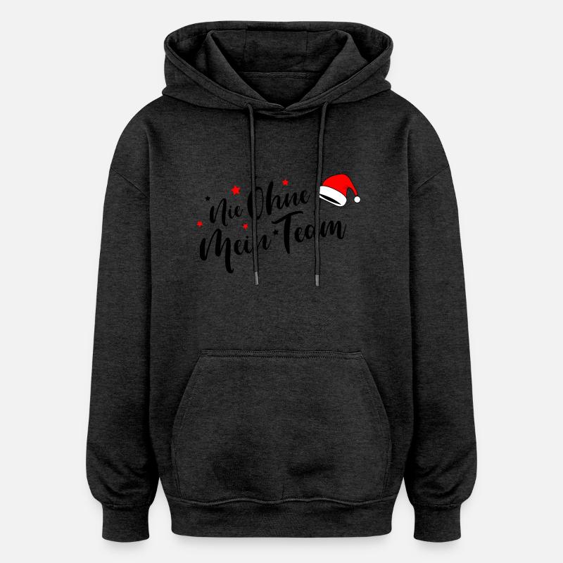 Équipe Noël - Sweat à capuche oversize unisexe - charbon
