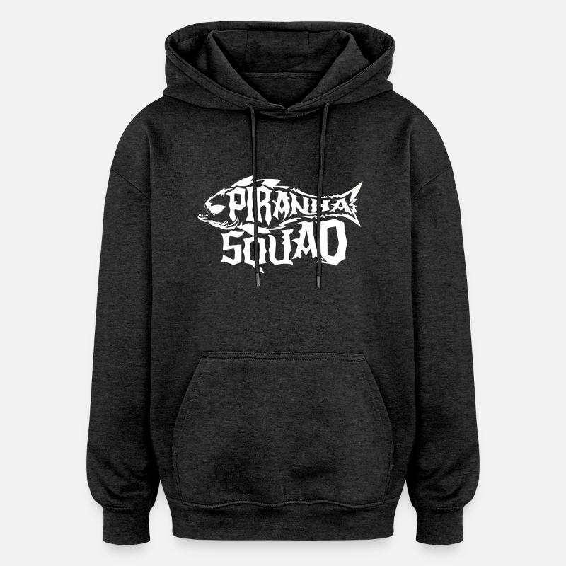 Piranha - Sweat à capuche oversize unisexe - charbon