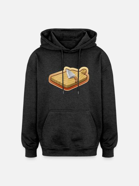 cutting board - Oversized Unisex Hoodie - charcoal grey