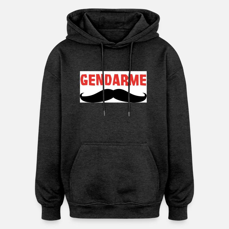 GENDARME - Sweat à capuche oversize unisexe - charbon