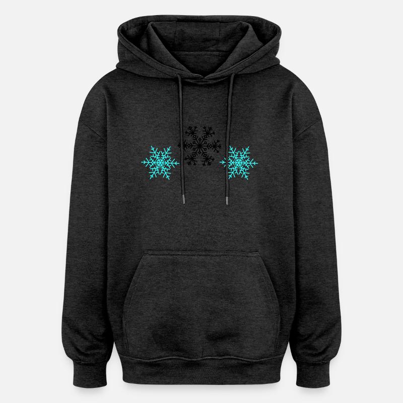 Schneeflocken - Oversized Unisex Hoodie - Anthrazit