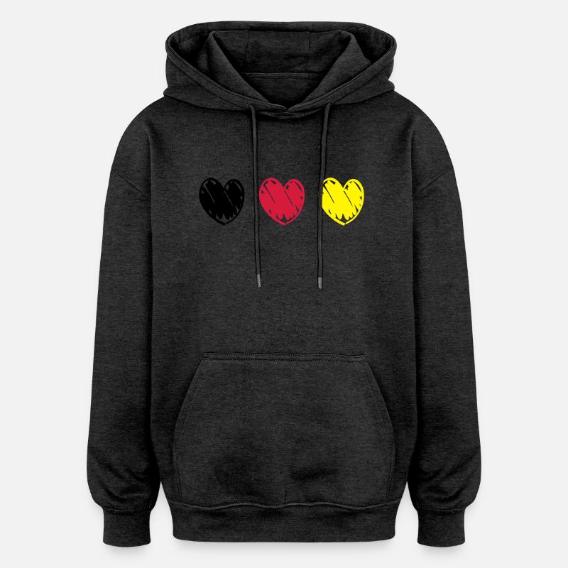 deutschland_herz__f3 - Sweat à capuche oversize unisexe - charbon