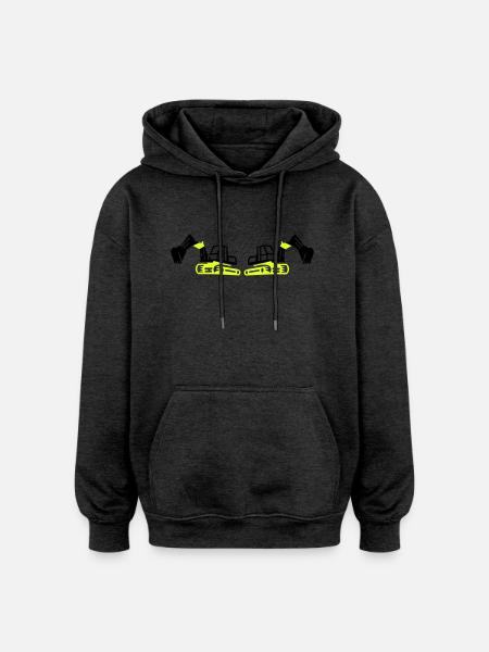 Excavatrice 2 - Sweat à capuche oversize unisexe - charbon