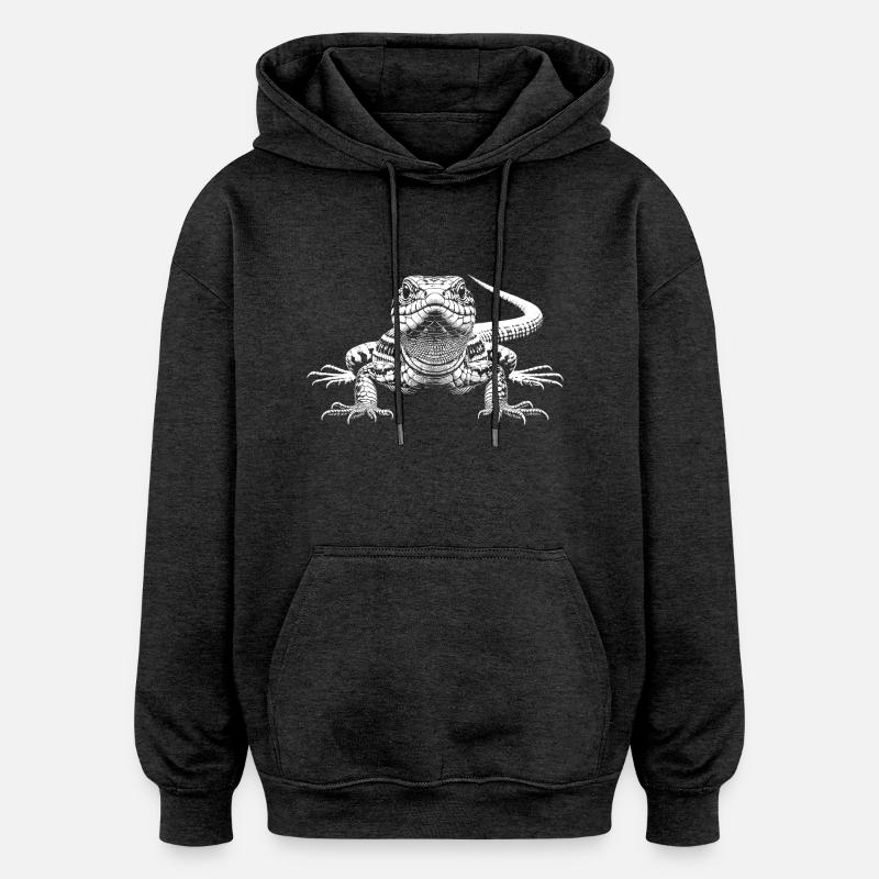 Eidechse - Oversized Unisex Hoodie - Anthrazit