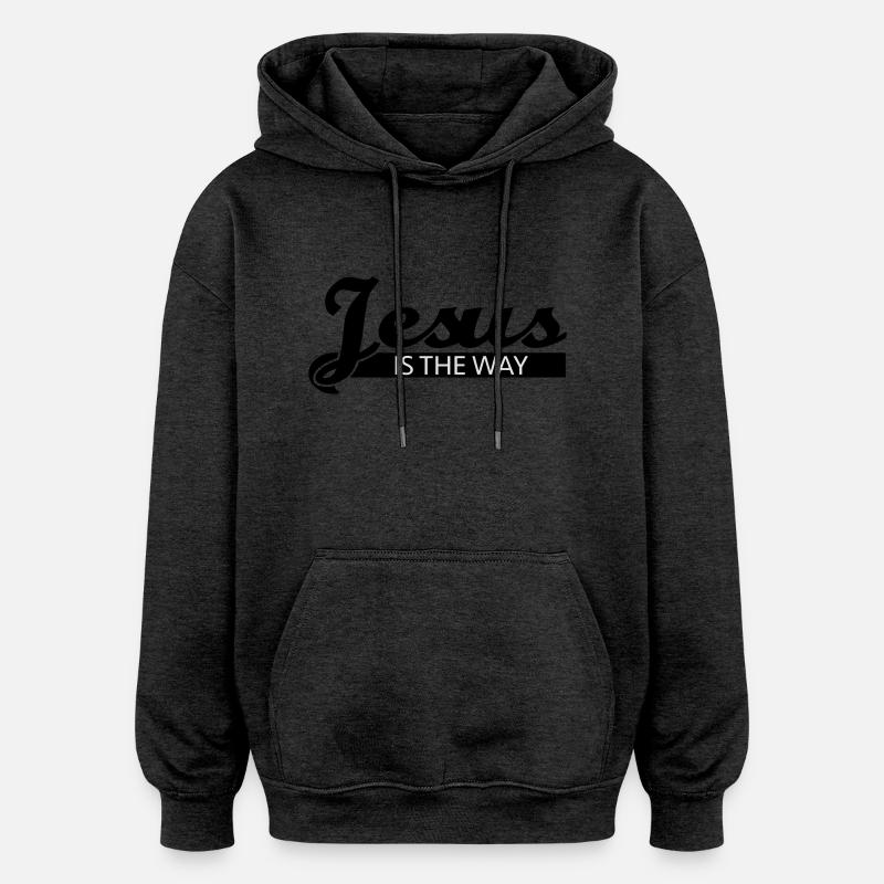 Jesus is the way - Oversized Unisex Hoodie - Anthrazit