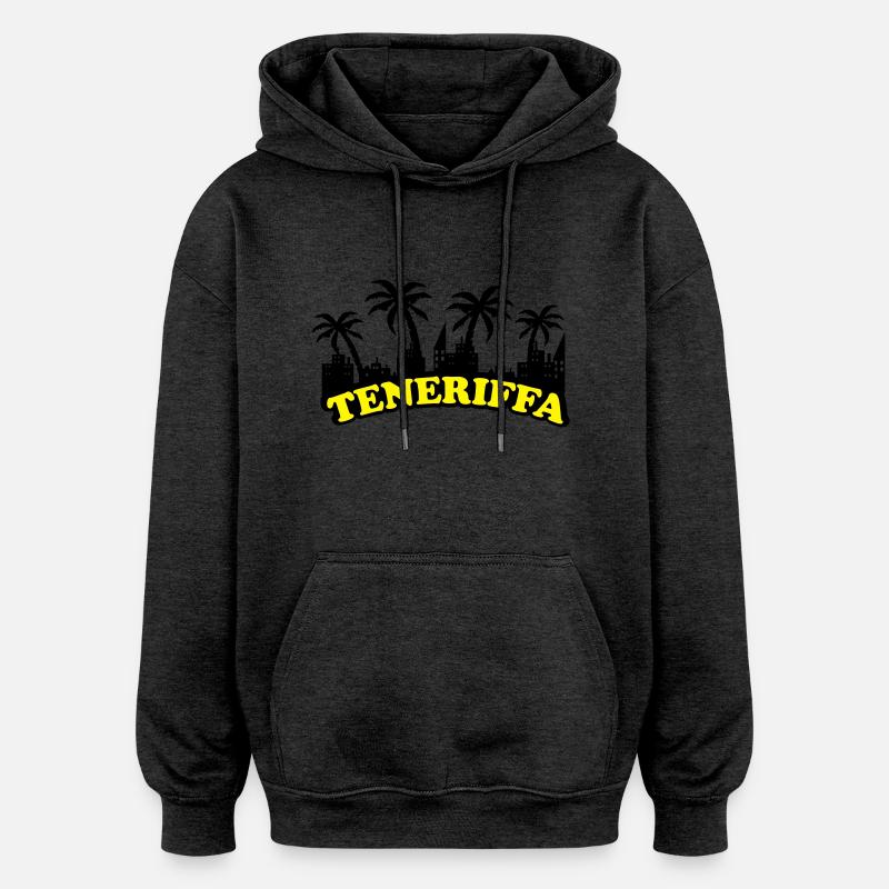 teneriffa - Sweat à capuche oversize unisexe - charbon