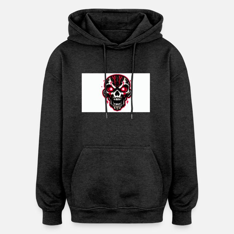 Animierter Schädel - Oversized Unisex Hoodie - Anthrazit