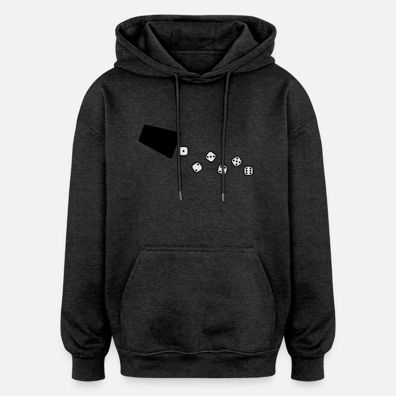 wuerfeln_2c - Sweat à capuche oversize unisexe - charbon