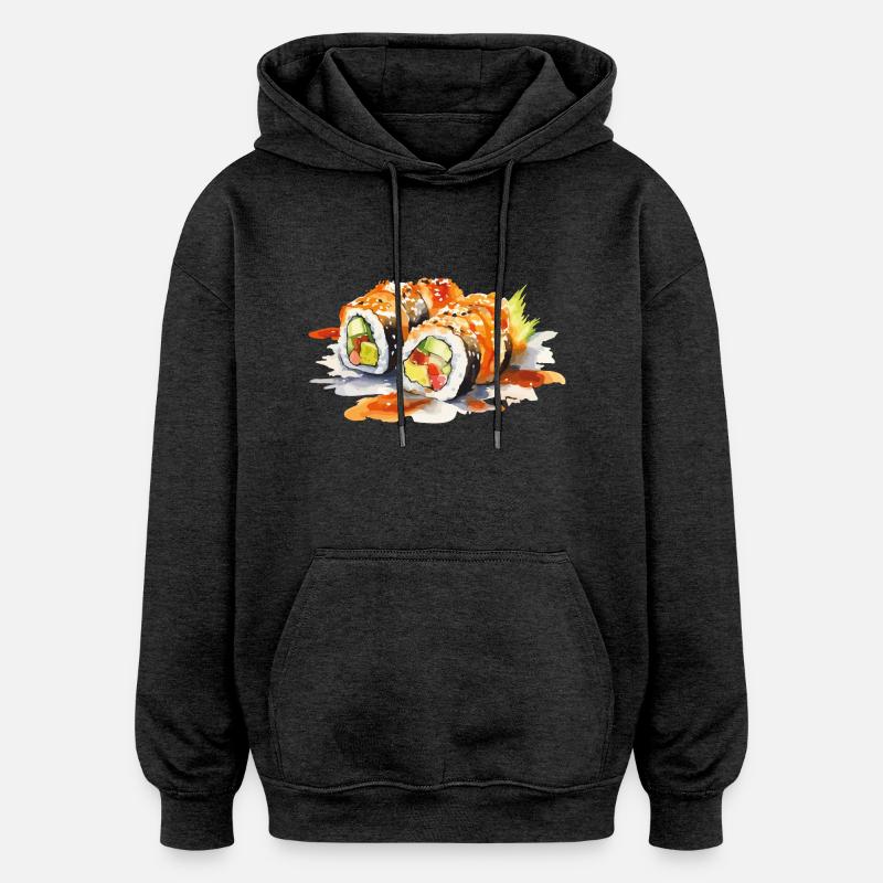 Sushi - Sweat à capuche oversize unisexe - charbon