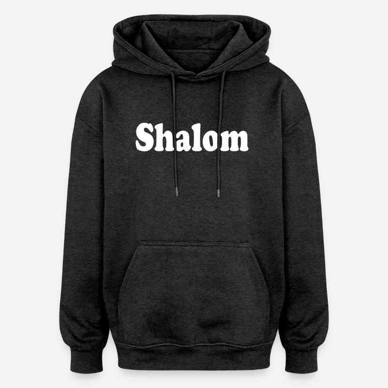 Shalom - Sweat à capuche oversize unisexe - charbon