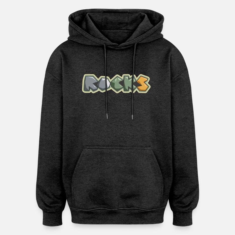 ROCHES - Sweat à capuche oversize unisexe - charbon