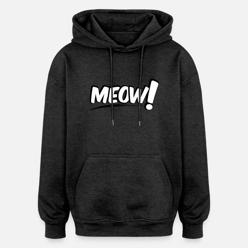 MEOW Miau Chat - Sweat à capuche oversize unisexe - charbon