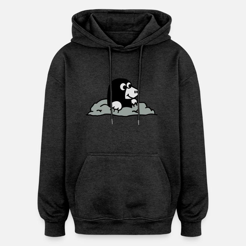 Taupe - Sweat à capuche oversize unisexe - charbon