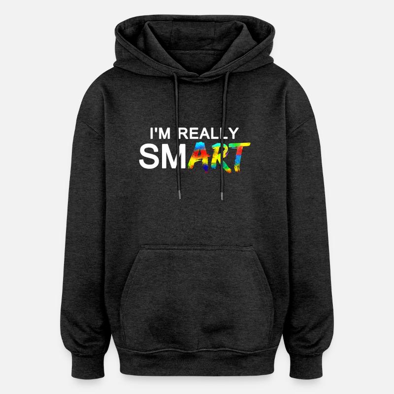 Really SmART 02 - Sweat à capuche oversize unisexe - charbon