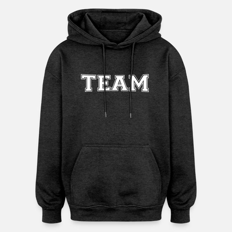 Équipe - Sweat à capuche oversize unisexe - charbon