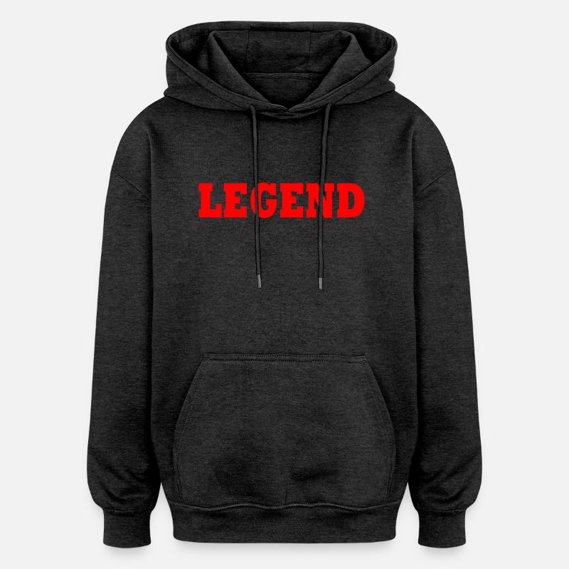 Legend - Sweat à capuche oversize unisexe - charbon