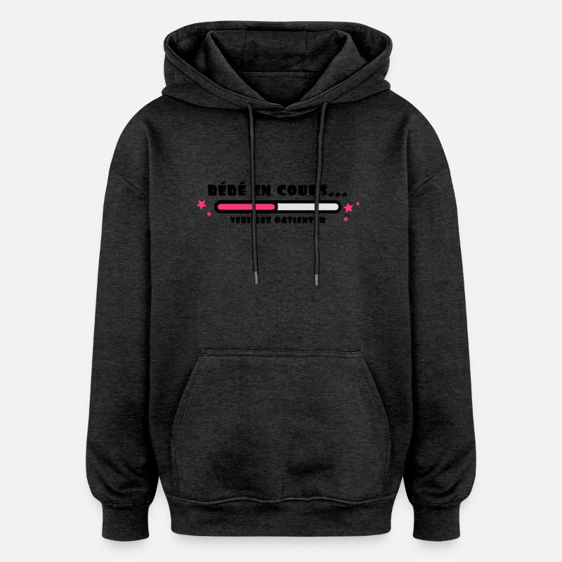 bébé en cours - Sweat à capuche oversize unisexe - charbon