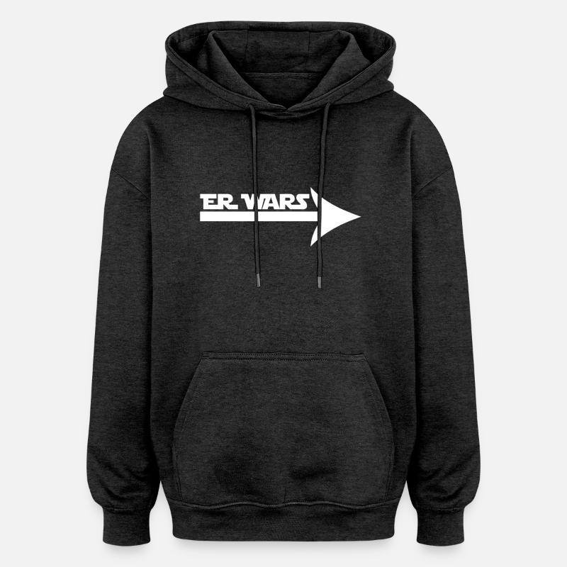 He Wars - Oversized Unisex Hoodie - charcoal grey