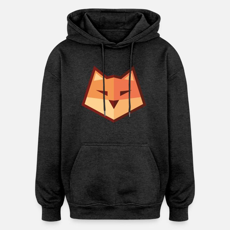 Vector Fox - Oversized Unisex Hoodie - charcoal grey