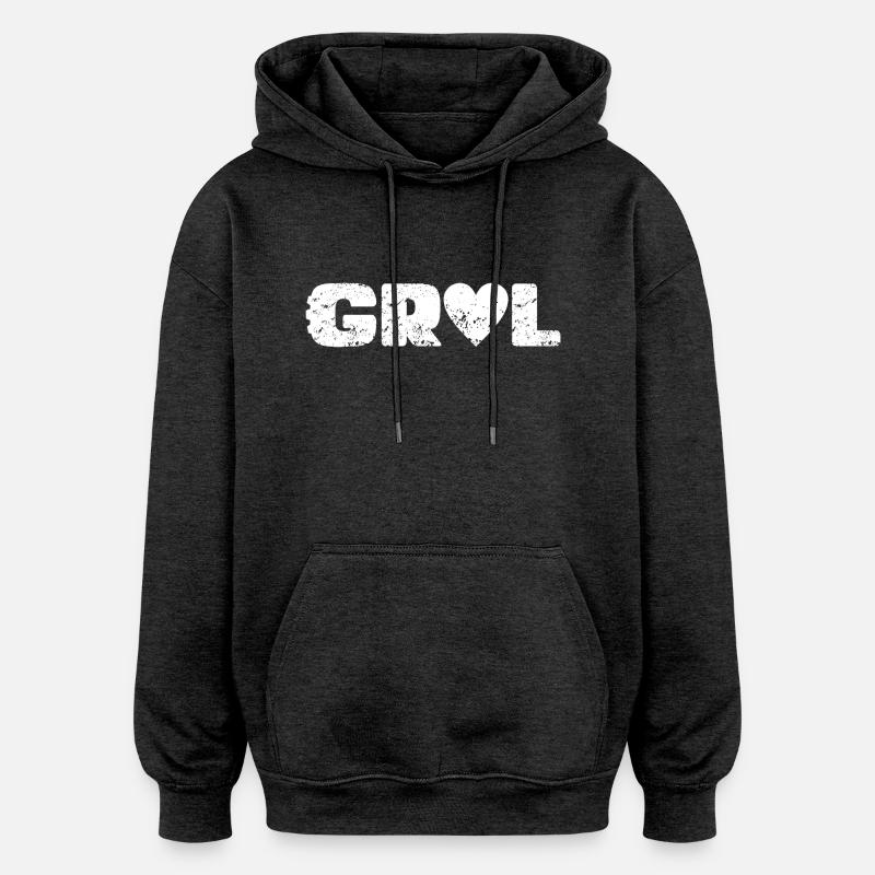 L’amour du gravier - Sweat à capuche oversize unisexe - charbon