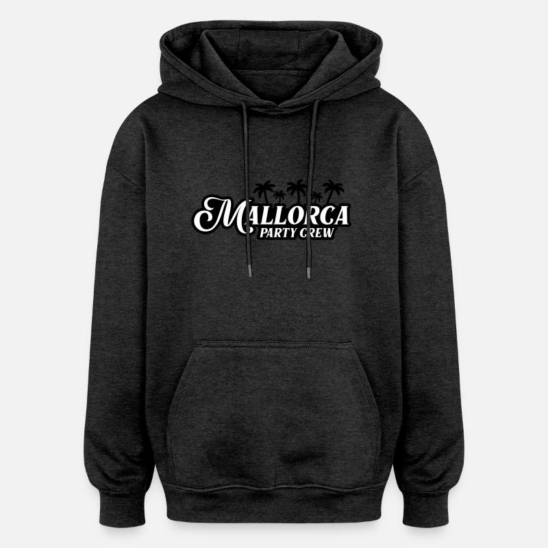Mallorca Party Crew - Sweat à capuche oversize unisexe - charbon