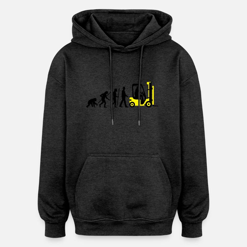 evolution_gabelstapler_122013_b_2c - Oversized Unisex Hoodie - Anthrazit