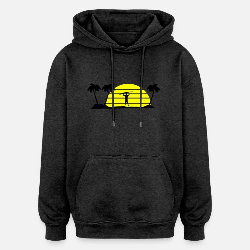 surf - Sweat à capuche oversize unisexe - charbon