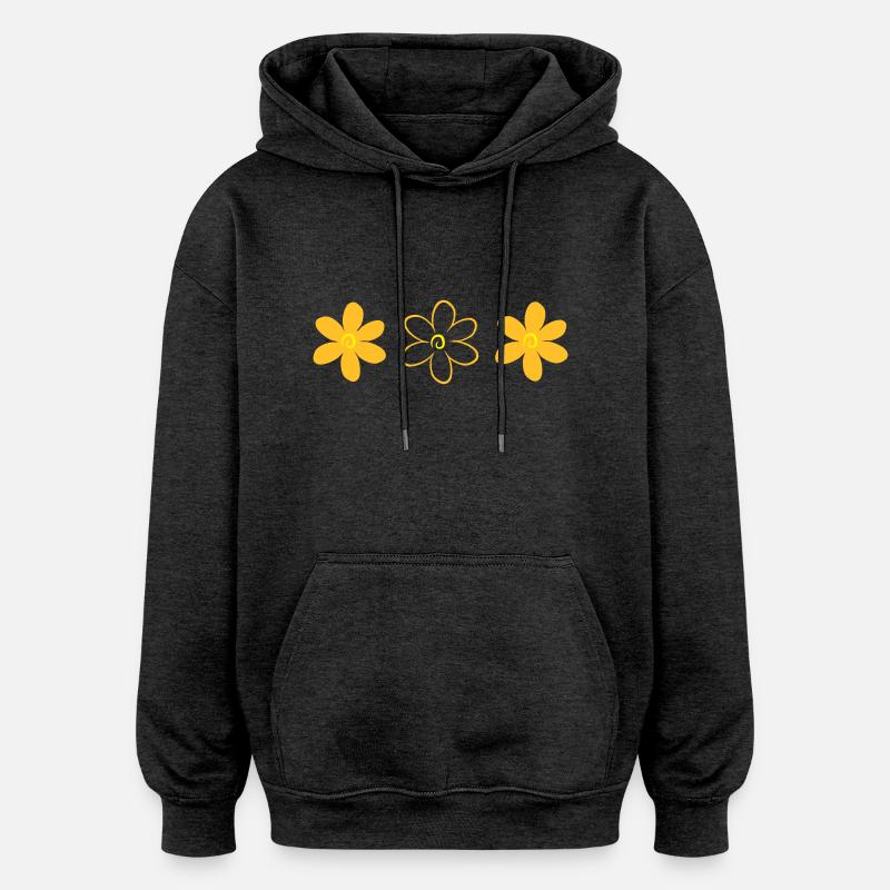 flower - Oversized Unisex Hoodie - charcoal grey