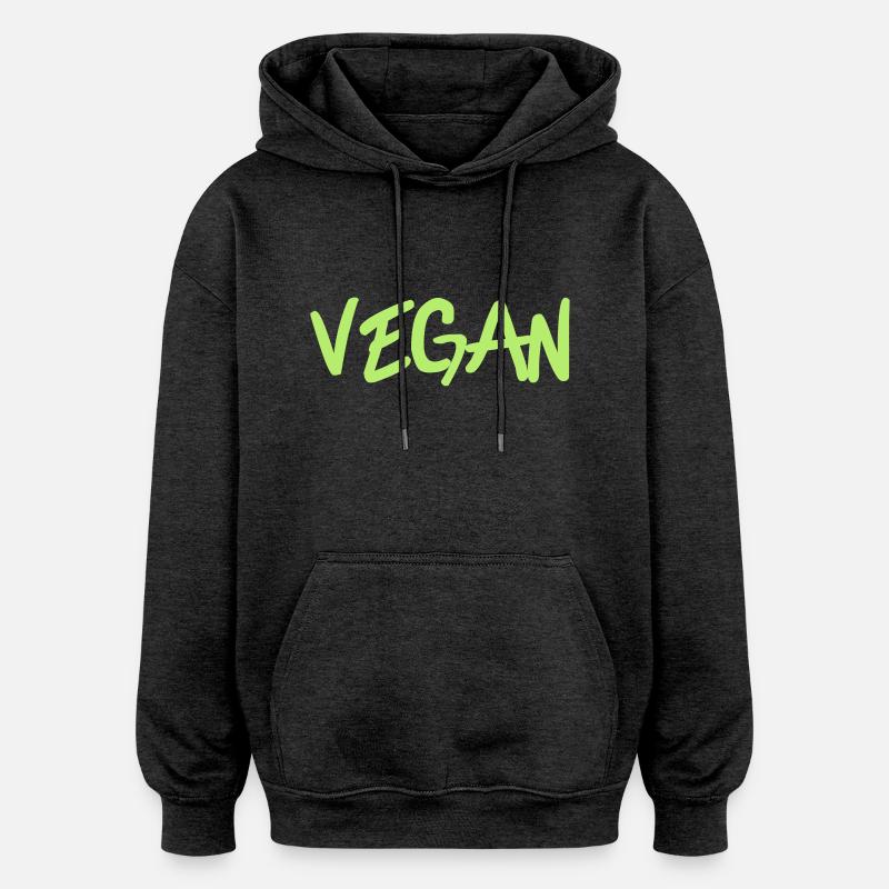 Vegan - Sweat à capuche oversize unisexe - charbon