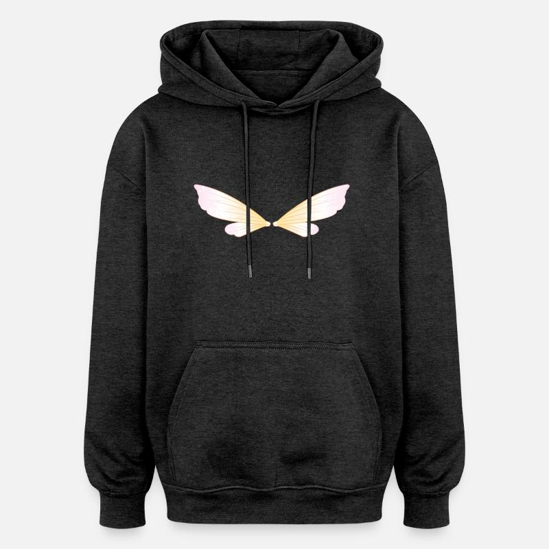 pixie wings - Oversized Unisex Hoodie - charcoal grey