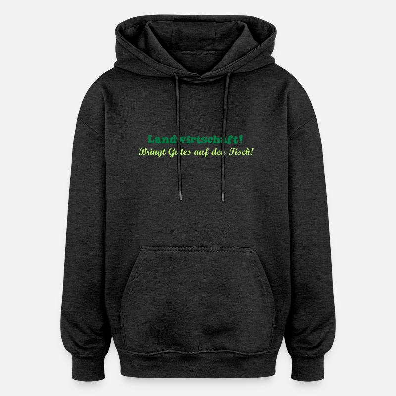 Agriculture - Sweat à capuche oversize unisexe - charbon