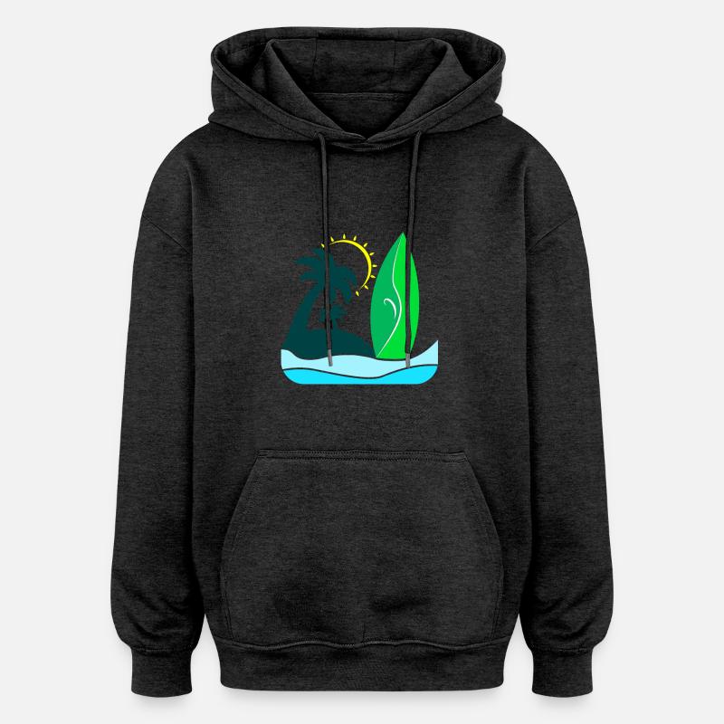 Beach Beach Sun - Oversized Unisex Hoodie - charcoal grey