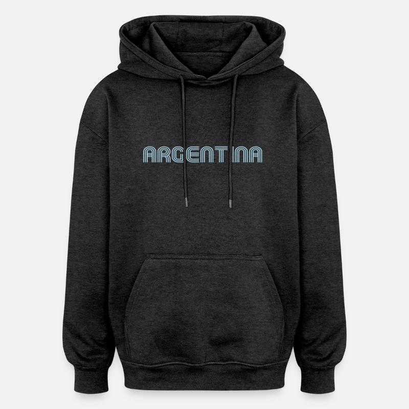 Argentine 70 fontes - Sweat à capuche oversize unisexe - charbon