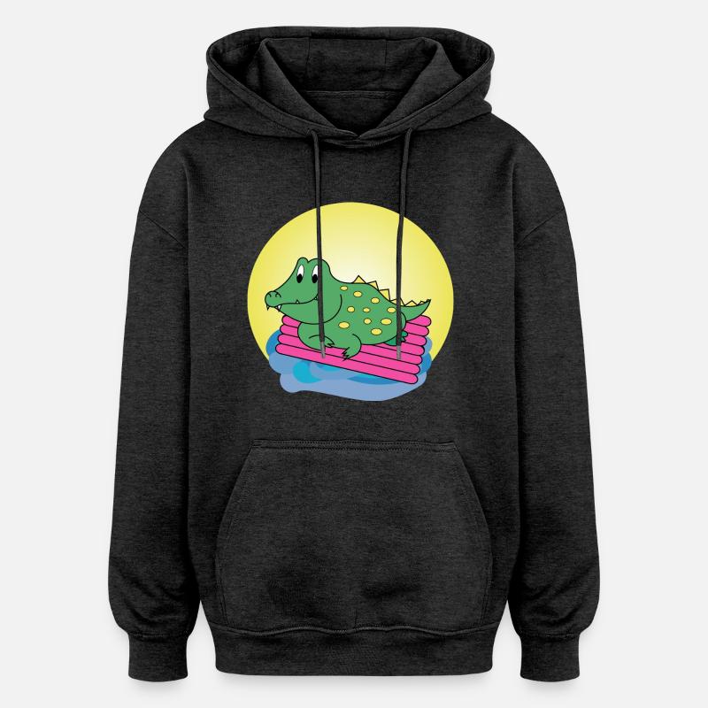 Kai Crocodile - Gift - Gift Idea - Oversized Unisex Hoodie - charcoal grey