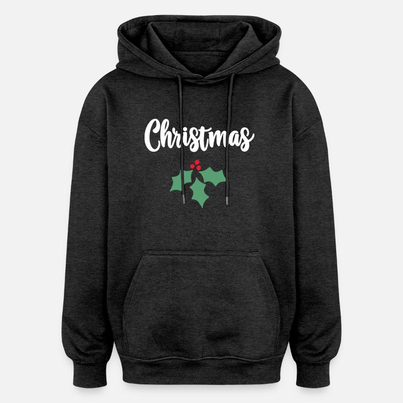 Weihnachts-Stechpalme - Oversized Unisex Hoodie - Anthrazit