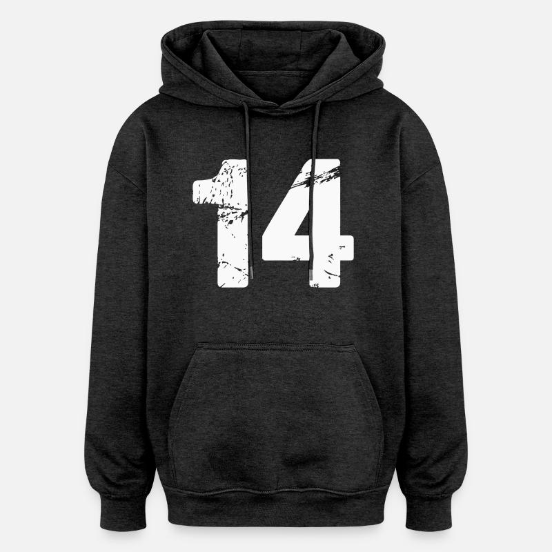 14 - Sweat à capuche oversize unisexe - charbon
