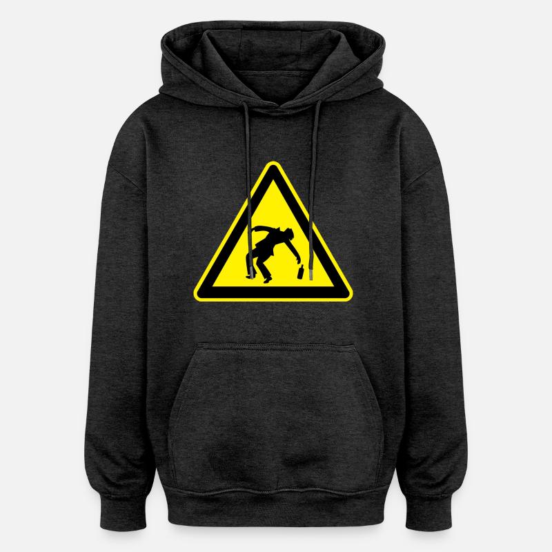Attention Ivre - Sweat à capuche oversize unisexe - charbon