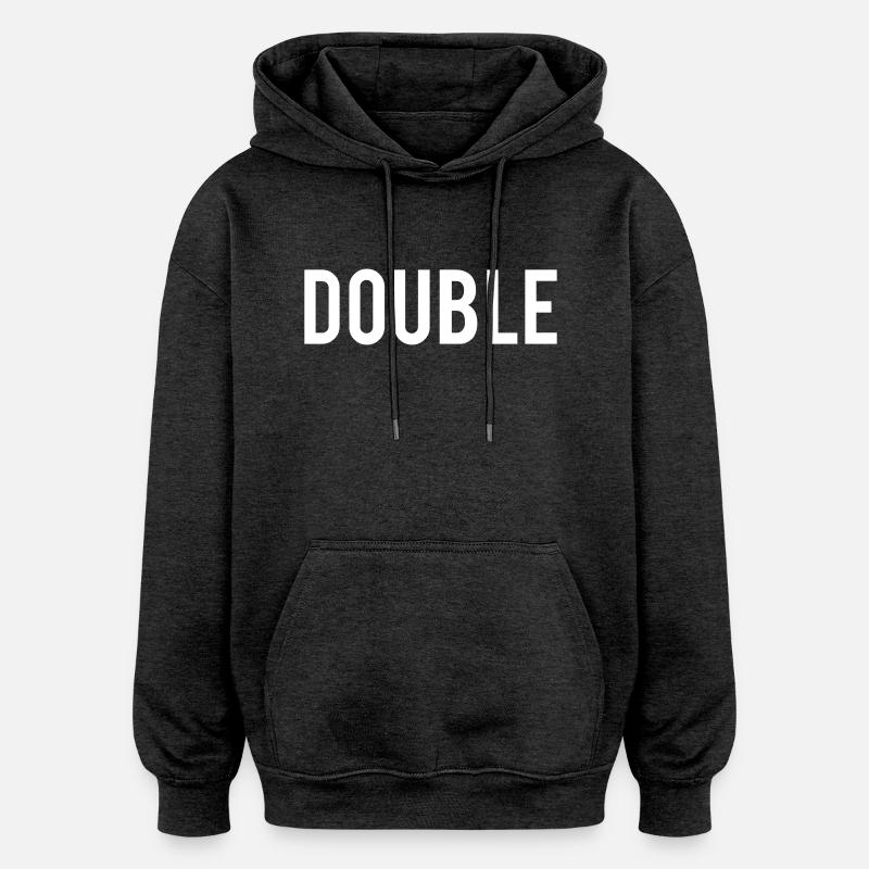 Double Trouble - Sweat à capuche oversize unisexe - charbon