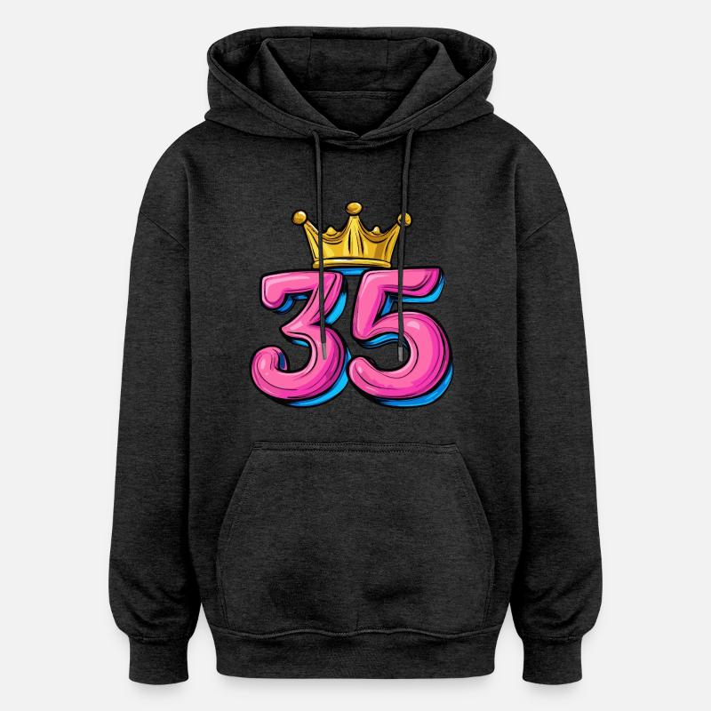 Couronne à 35 chiffres - Sweat à capuche oversize unisexe - charbon