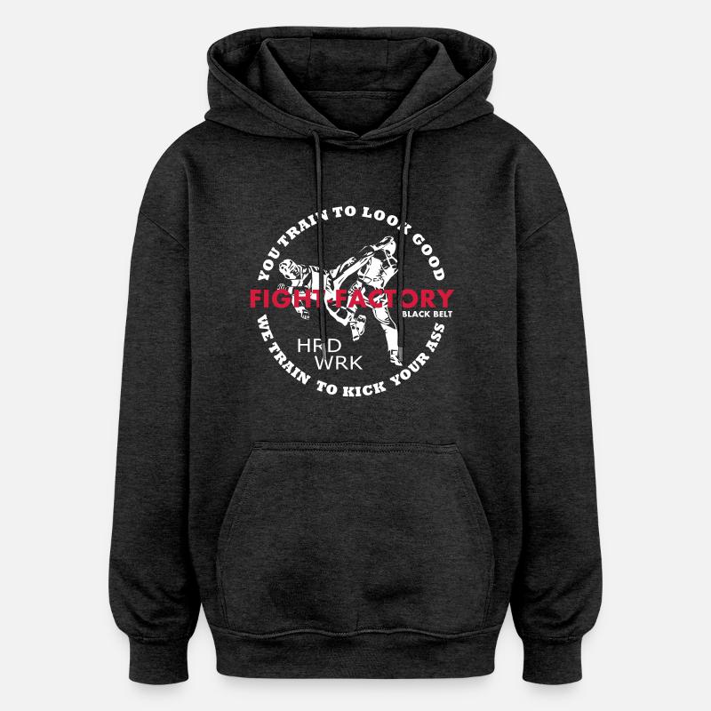 FF-Schwarzgurt kick ass - Oversized Unisex Hoodie - Anthrazit