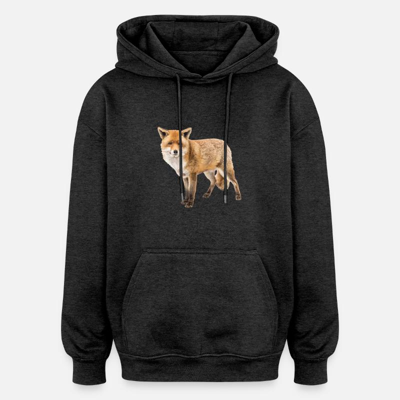 Renard - Sweat à capuche oversize unisexe - charbon