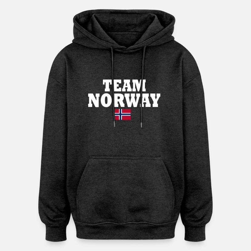 Team norway - Sweat à capuche oversize unisexe - charbon