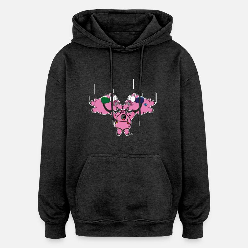 Poops hybrides - Sweat à capuche oversize unisexe - charbon