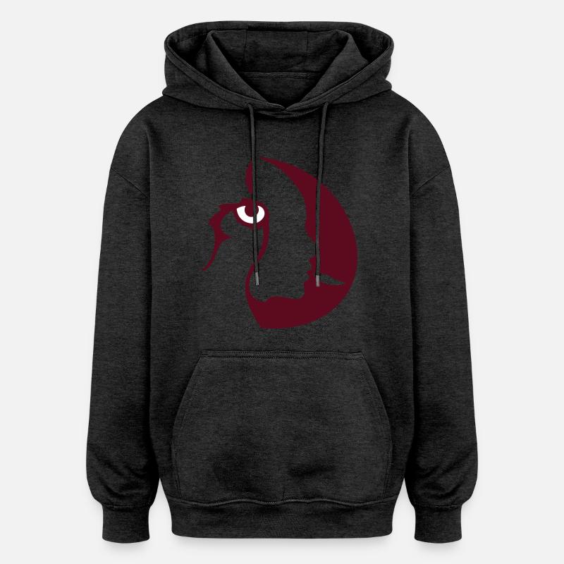 Chamane (œil droit) - Sweat à capuche oversize unisexe - charbon
